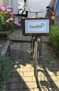 Design eines Fahrrad-Schildes für den regionale Werbung auf dem Wochenmarkt