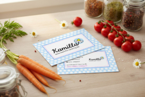 Design von Visitenkarten für Kamilla-Catering aus Dortmund