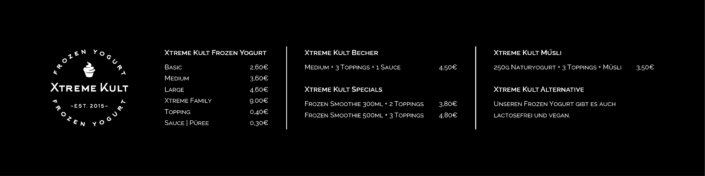 Wandtafel mit aktuellen Angeboten