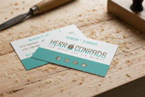 Haptisch ansprechenden Visitenkarten für den Objektdesigner Herr-Conrads