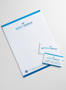 Entwicklung von Visitenkarten und Geschäftspapieren für den Versicherungsdienstleister